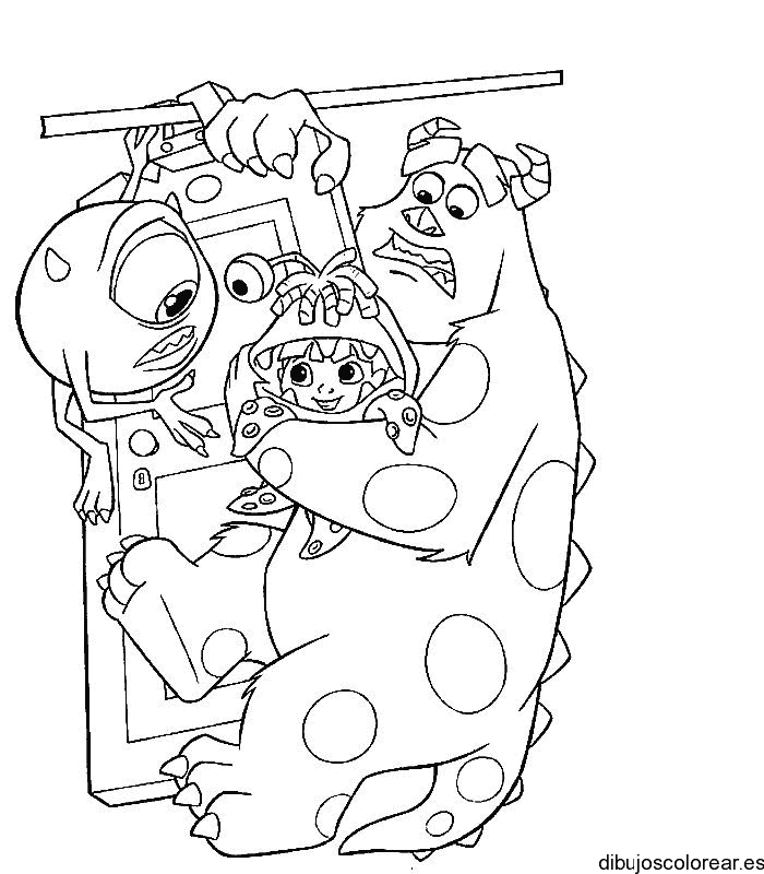 Dibujo de Mike Sulley y Boo
