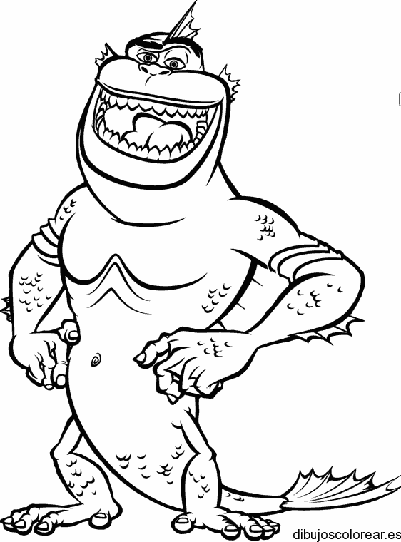 Dibujo de un monstruo que ríe