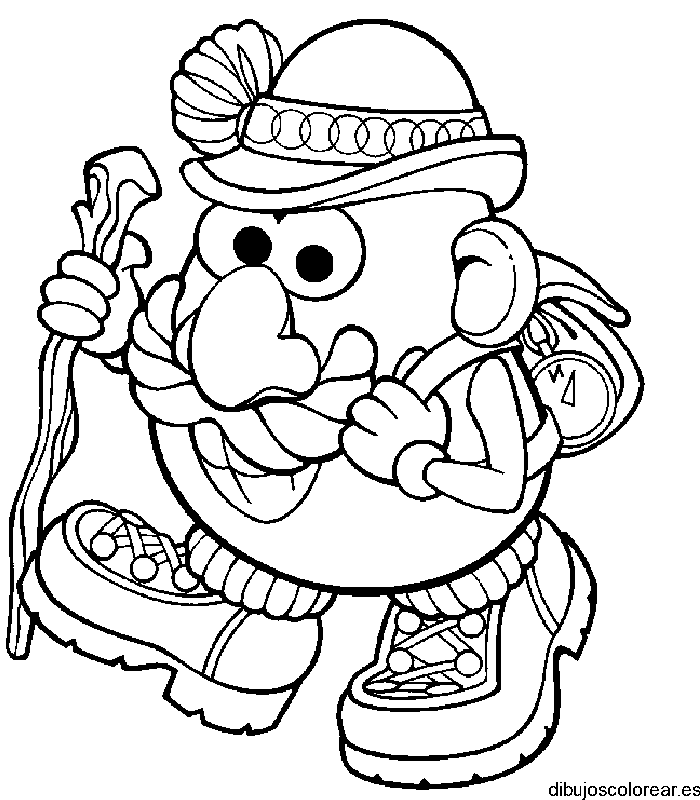 Dibujo de cabeza de patata de viaje