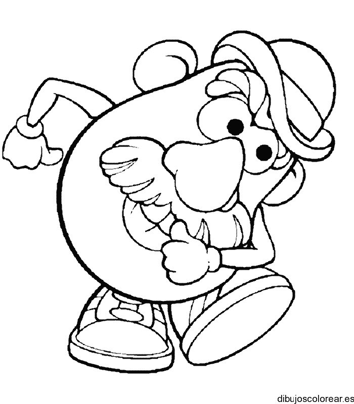 Dibujo de cabeza de patata bailando