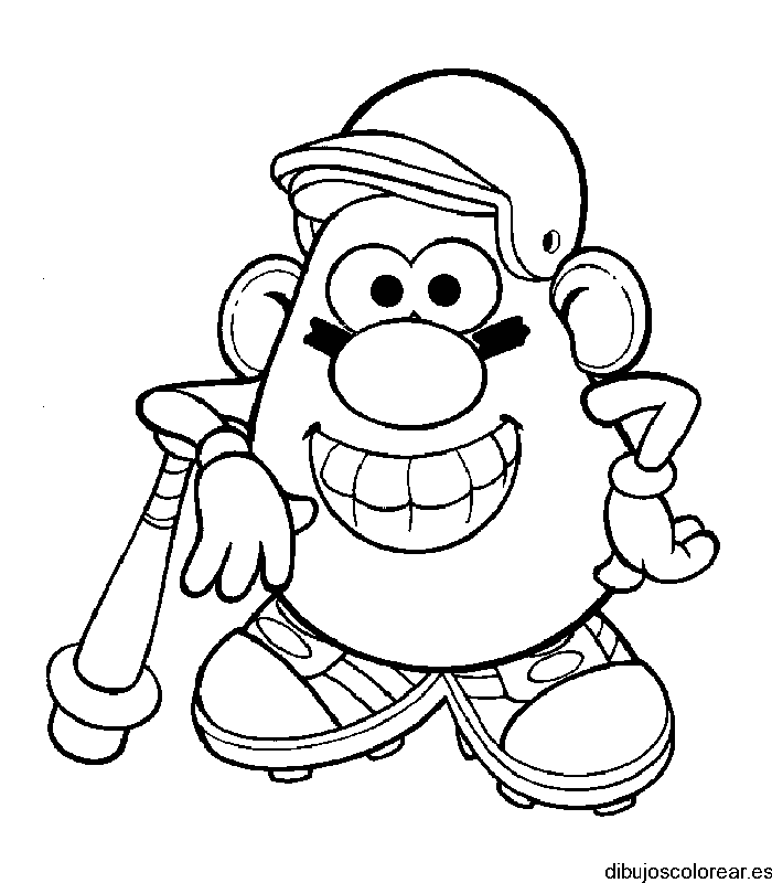 Dibujo de cabeza de patata beisbolista