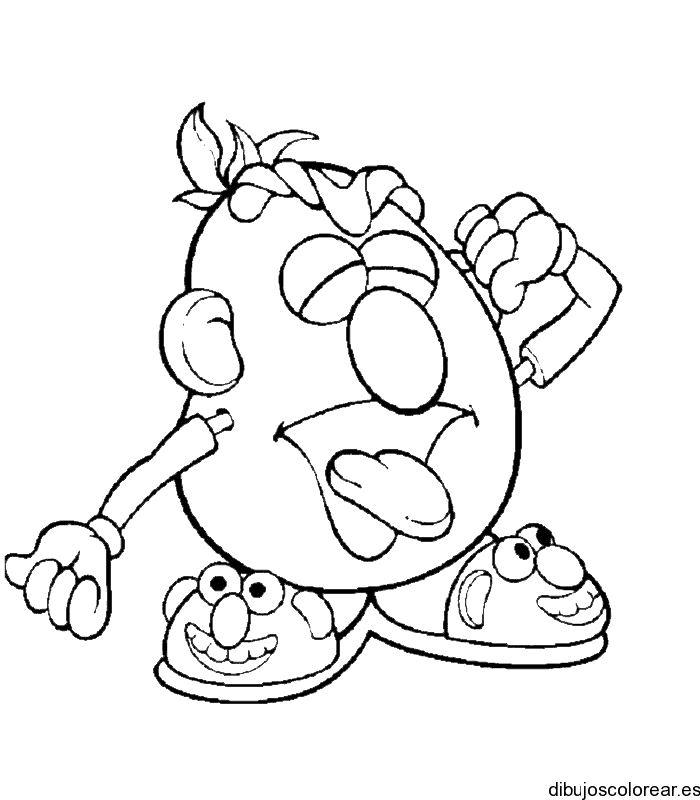 Dibujo de Cabeza de Patata con zapatillas