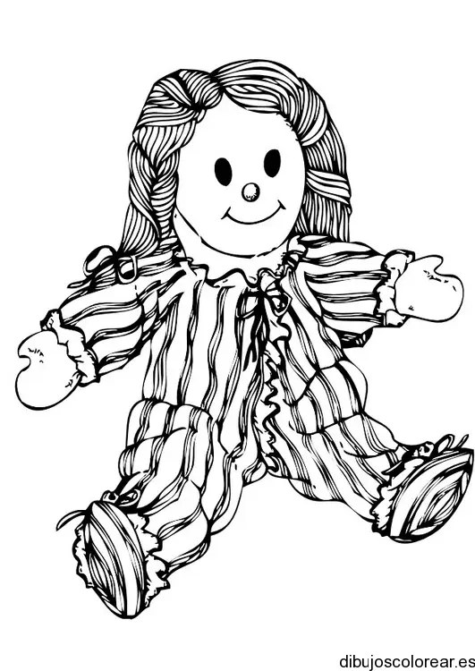 Dibujo de una muñeca de trapo sonriendo