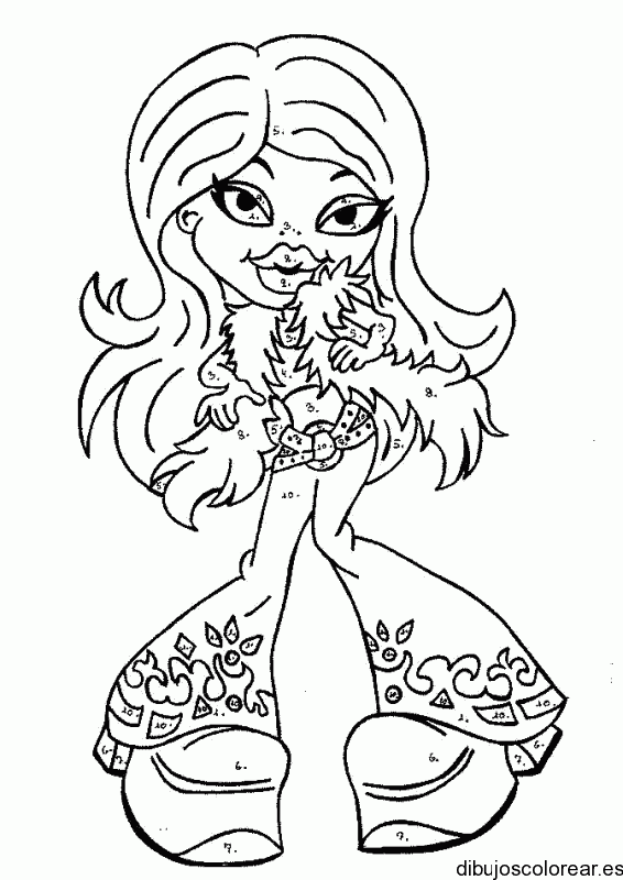 Dibujo de una Bratz coqueta