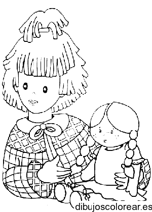 Dibujo de una niña y su muñeca