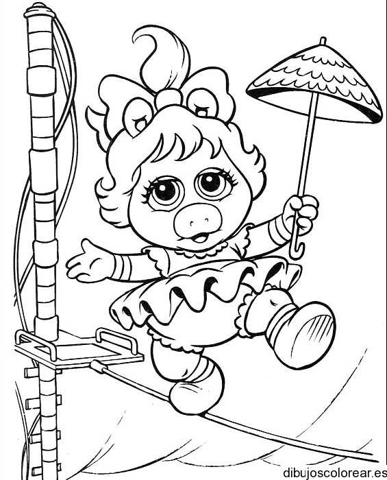 Dibujo de Miss Peggy bebé acrobata