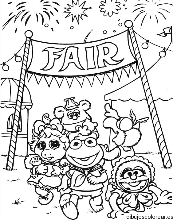 Dibujo de Los Mupetts en la feria