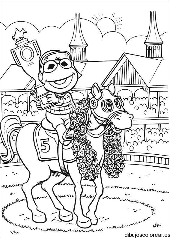 Dibujo de Los Mupetts a caballo