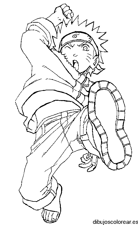 Dibujo de Naruto en la pelea