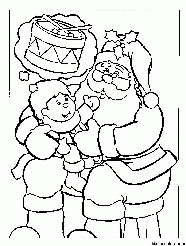 Dibujo de Papá Noel con un niño