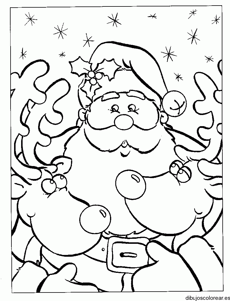 Dibujo de Santa Claus y los renos