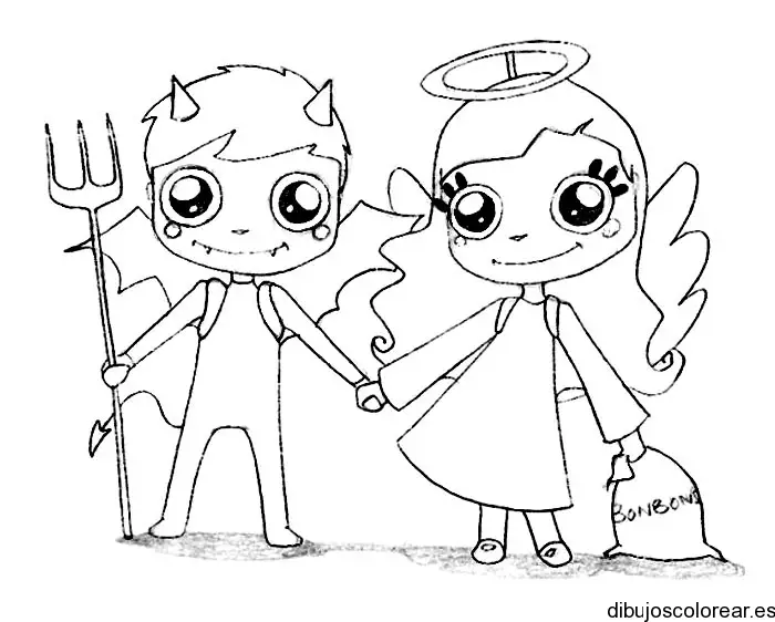 Dibujo de niños en Halloween