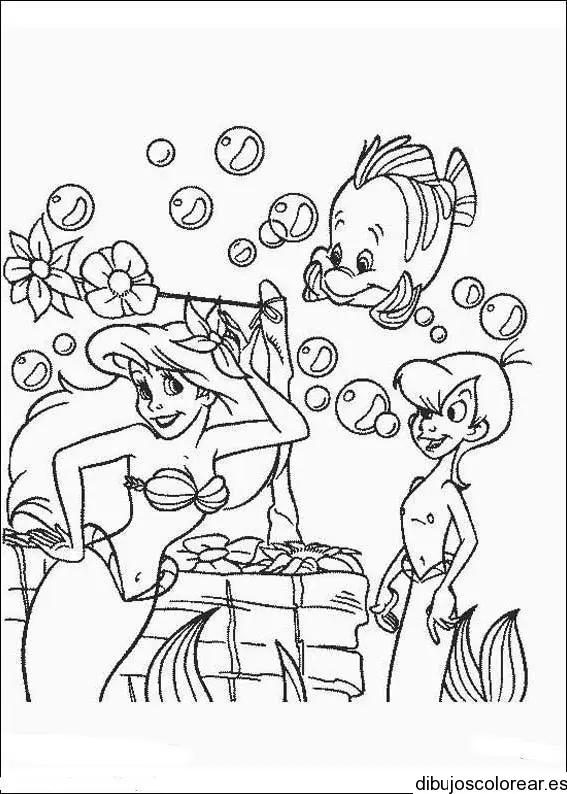 Dibujo de Abril y los peces