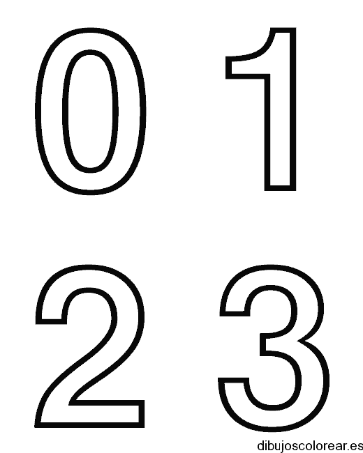 Dibujo de los números del 1 al 3