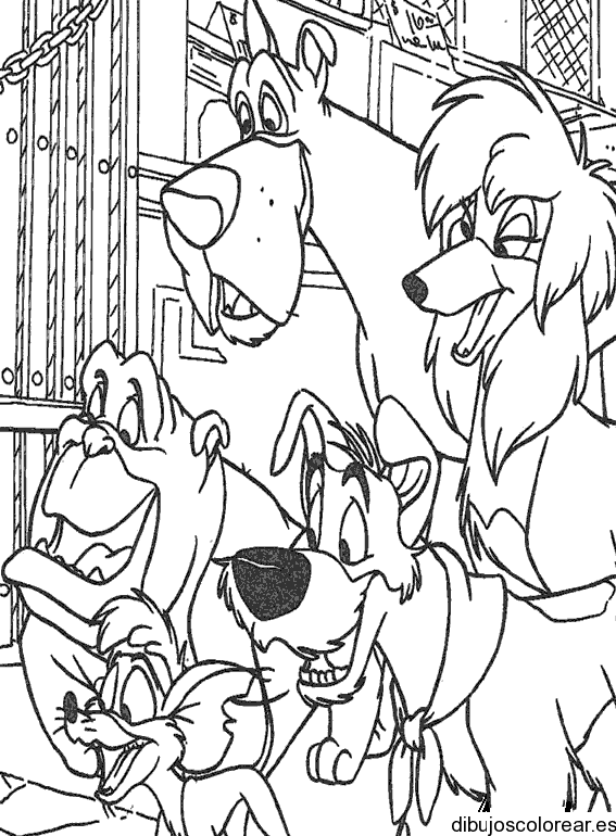 Dibujo de una pandilla de perros