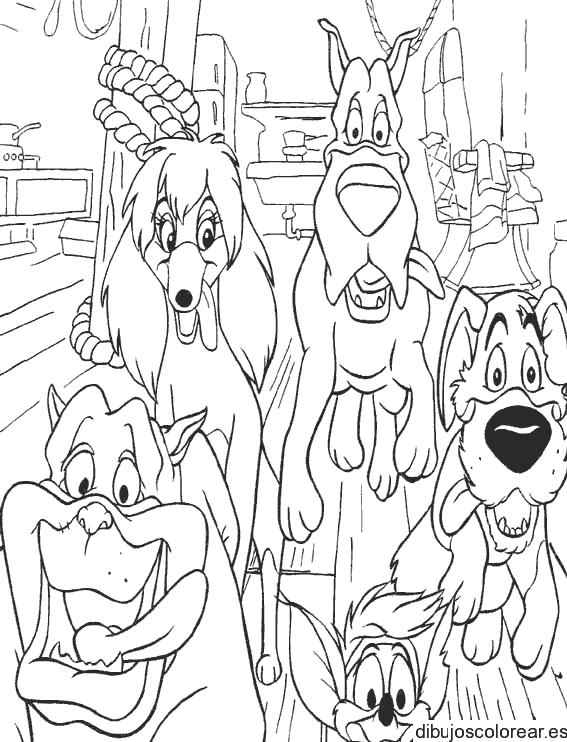Dibujo de una pandilla de perros