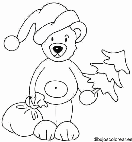 Dibujo de un osito con regalos