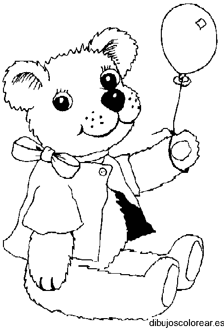Dibujo de un osito con un globo