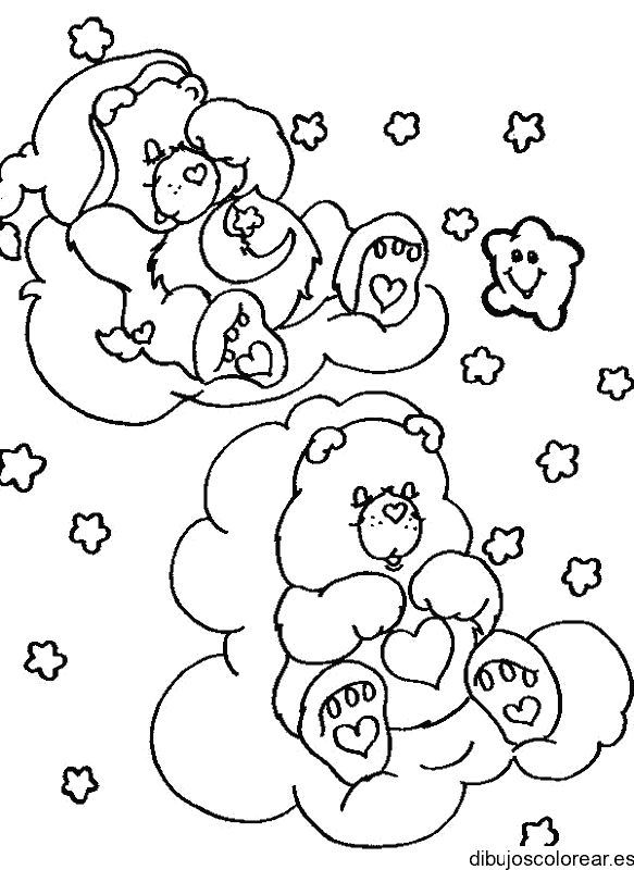 Dibujo de los osos cariñosos durmiendo