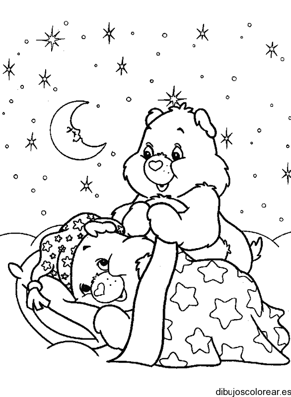Dibujo de Los Ositos Cariñosos a dormir