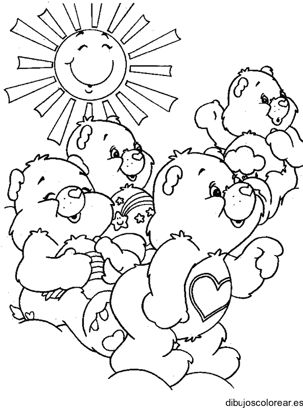 Dibujo de los osos cariñosos y el sol