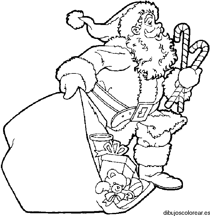 Dibujo de Papá Noel con regalos