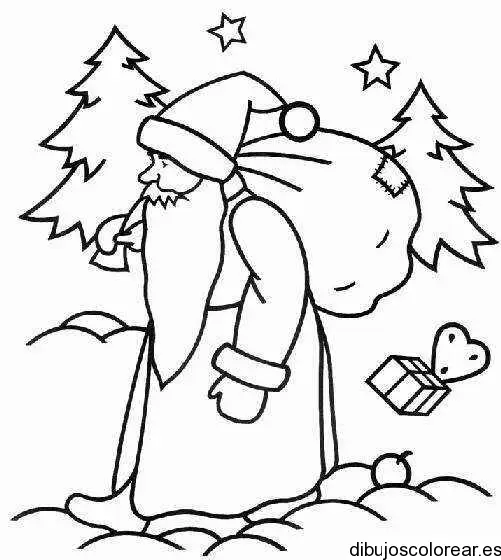 Dibujo de Papá Noel en la nieve