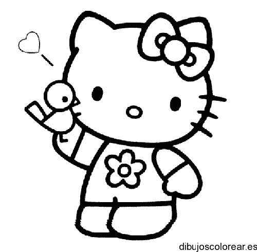 Dibujo de Hello Kitty y su mascota 