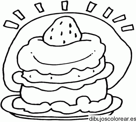 Dibujo de un pastel de fresa 