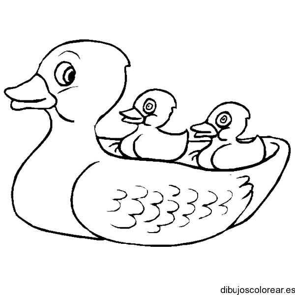 Dibujo de una familia de patos
