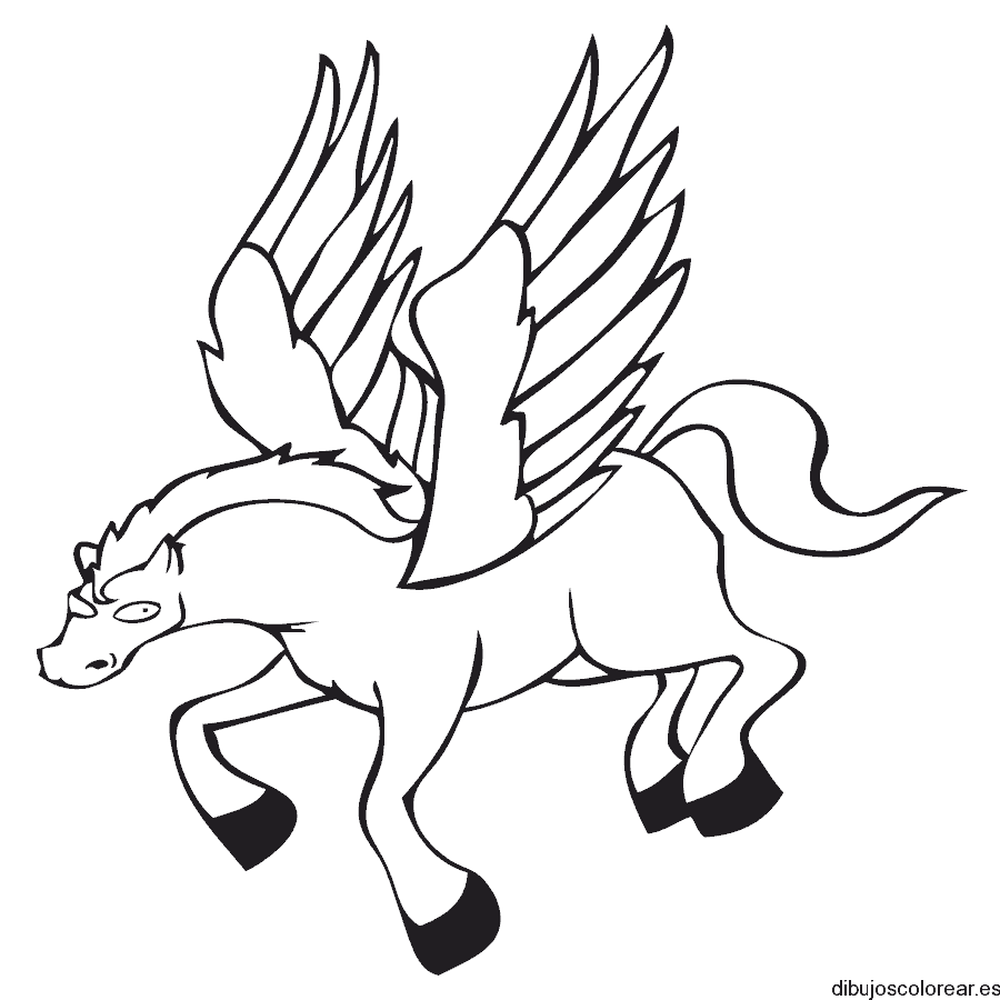 Dibujo de un pegaso volando