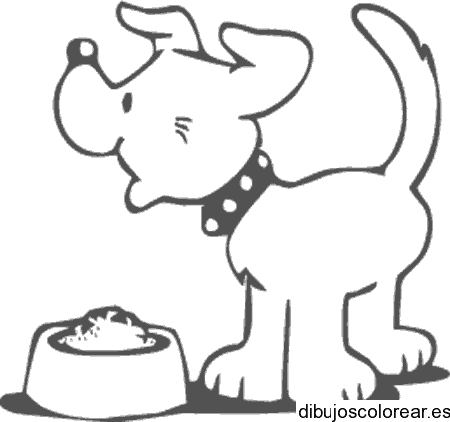 Dibujo de un perro comiendo