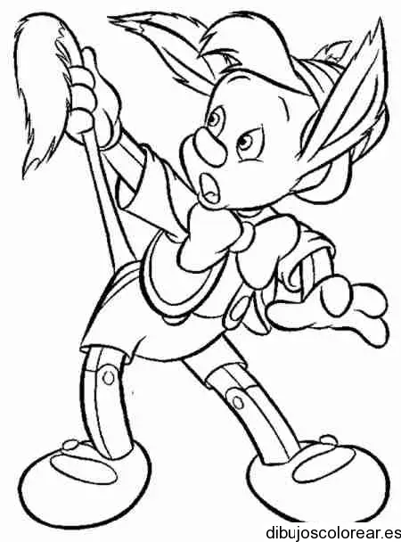 Dibujo de Pinocho asustado