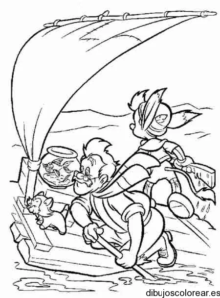 Dibujo de Pinocho y Gepetto