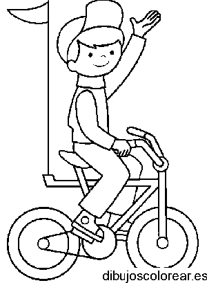Dibujo de un niño saludando 