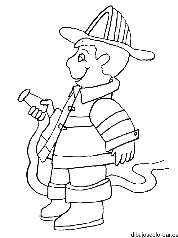Dibujo de un pequeño bombero