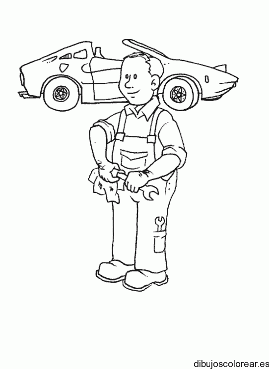 Dibujo de un hombre y su coche
