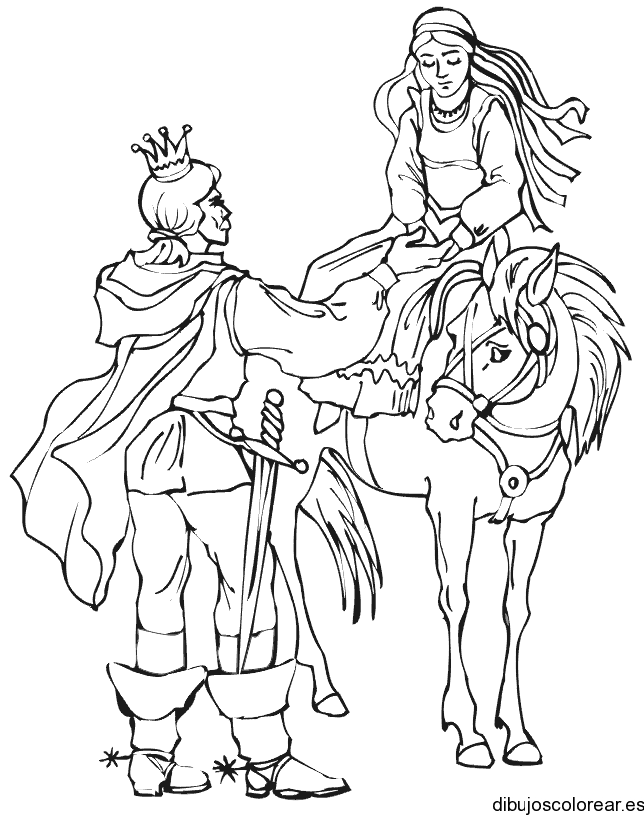 Dibujo de un rey y su hija 