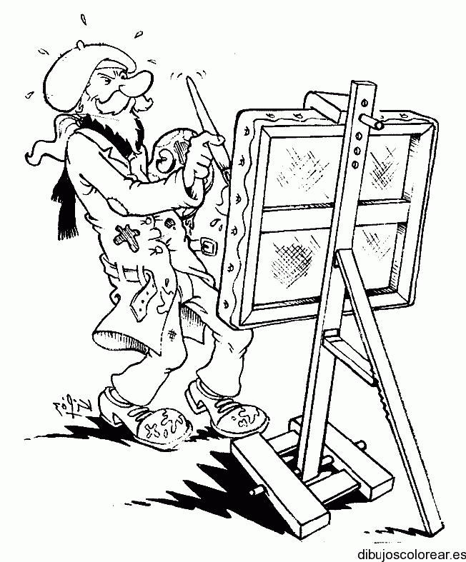 Dibujo de un pintor