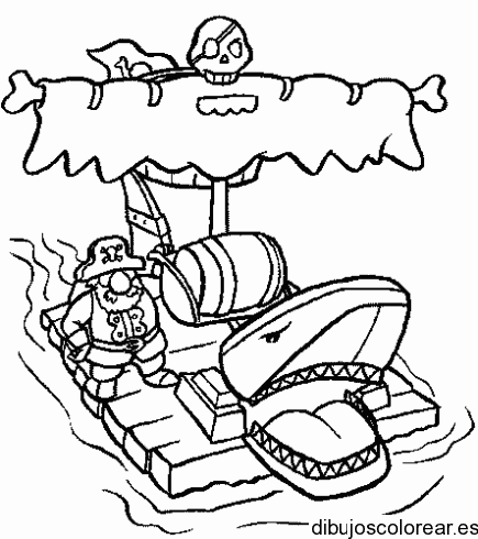 Dibujo de un pirata en un bote