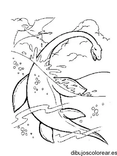 Dibujo de un dinosaurio de mar 