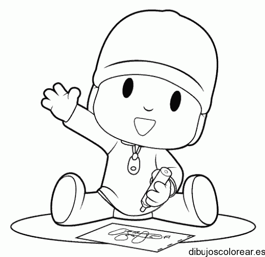 Dibujo de Pocoyo pintando
