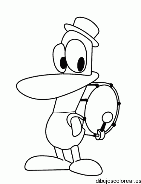 Dibujo de un pato con un tambor