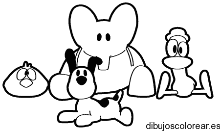 Dibujo de Pocoyo y sus amigos