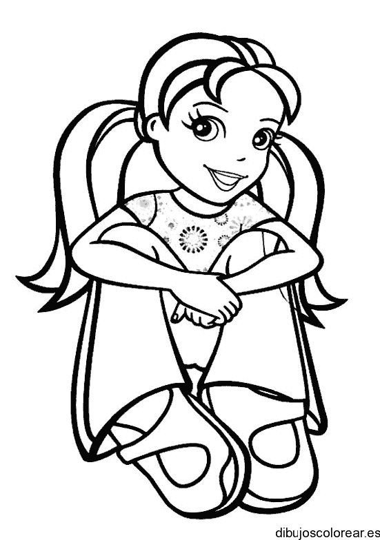 Dibujo de Polly Pocket con coletas