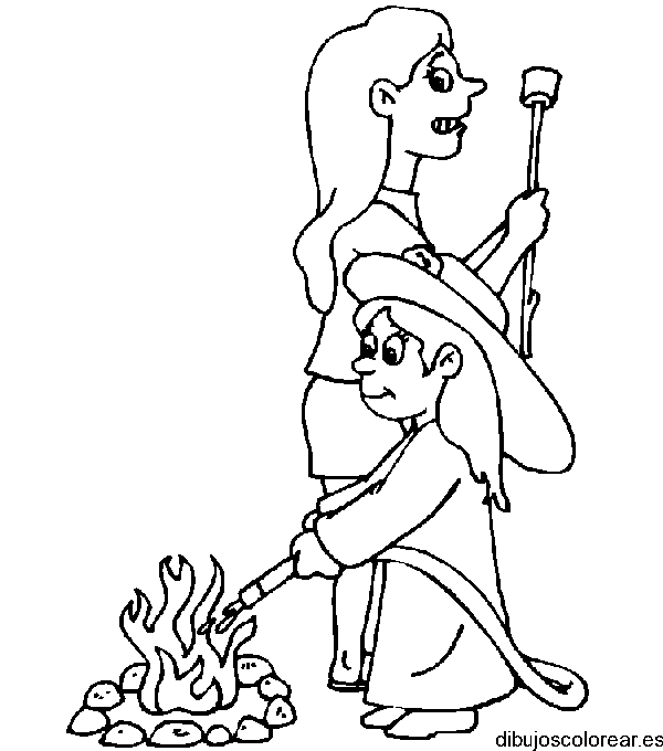 Dibujo de dos brujas