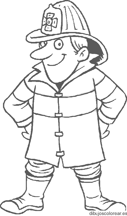 Dibujo de un bombero sonriente