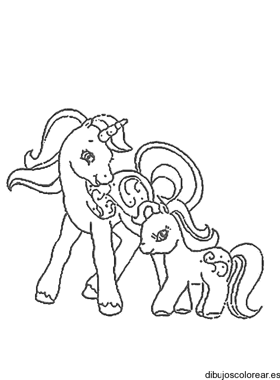 Dibujo de dos caballitos pony