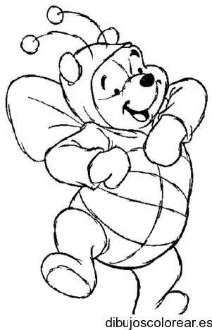 Dibujo de Winnie Poh disfrazado de abeja