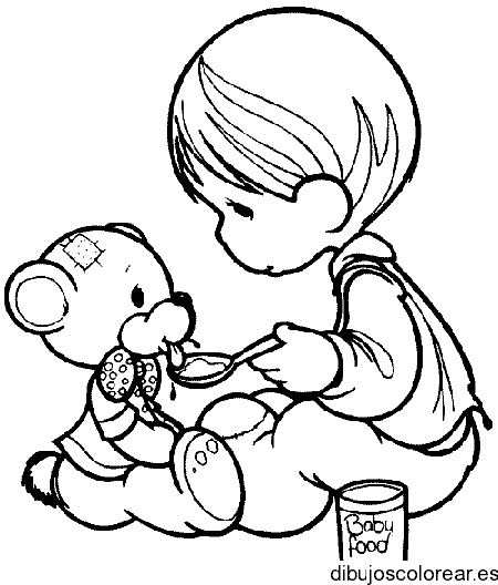 Dibujo de un niño y un osito